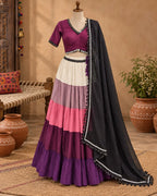 Purple & Pink Rayon Lehenga Set