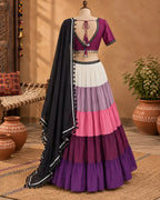 Purple & Pink Rayon Lehenga Set
