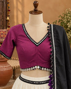 Purple & Pink Rayon Lehenga Set